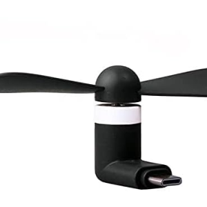 PBS-Mini Type-C Fan & Portable Mini USB Dragon Fan with 2 Leaf Portable Cooling Fan Flexible Cooler Connect with Laptop, Smartphone, Powerbank, USB Adapter/Hub & Mobile with OTG with Free OTG